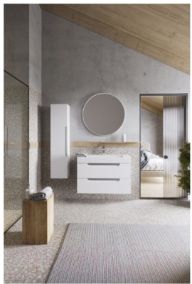 Шкаф-полупенал для ванной Aqwella Cube / CUB0503W