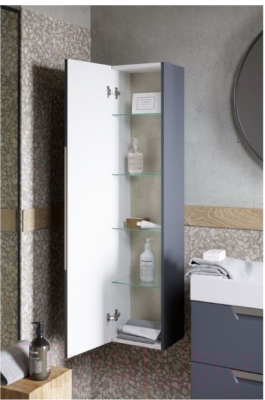 Шкаф-полупенал для ванной Aqwella Cube / CUB0503W