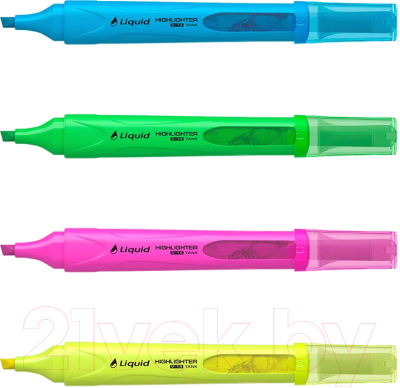 Набор маркеров Erich Krause Liquid Visioline V-14 Neon / 58359 - фото