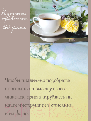 Простыня для малышей Luxsonia Трикотаж на резинке 60x120 / Мр0010-3