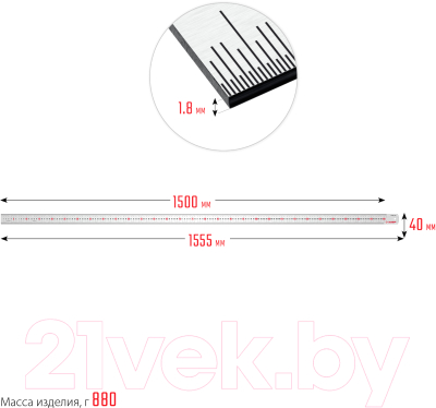 Линейка измерительная Зубр Про-150 / 34280-150