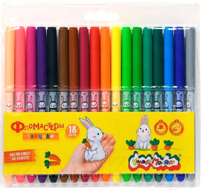 Фломастеры Каляка-Маляка Зайчики / ФПРКМ18 - фото