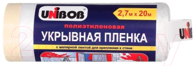Пленка строительная Unibob С малярной лентой 2.7x20м / 49694 - фото