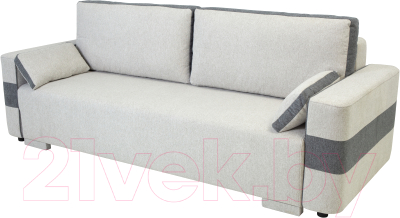 Диван KRONES Цезарь 1 (шенил, светло-серый/графит) - фото