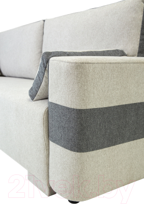 Диван KRONES Цезарь 1 (шенил, светло-серый/графит)