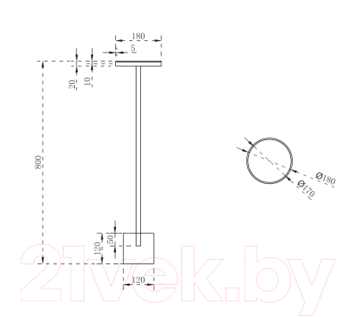 Стойка для ванной Abber Stein AS1634
