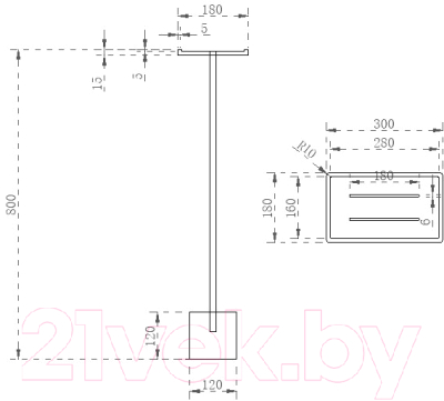 Стойка для ванной Abber Stein AS1635