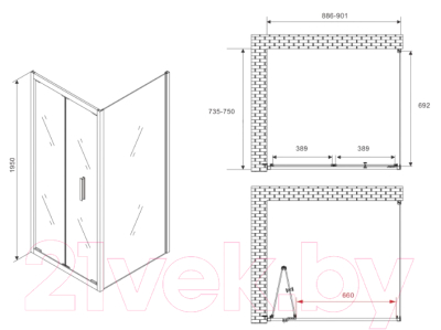 Душевой уголок Abber Sonnenstrand AG07090B-S75B