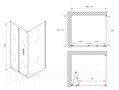 Душевой уголок Abber Sonnenstrand AG07100B-S75B