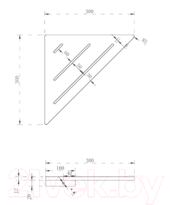 Полка для ванной Abber Stein AS1652