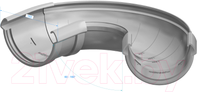 Угол желоба Docke Lux 60-160 Градусов PVLR-1044