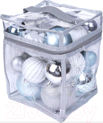 Набор шаров новогодних Magic Time Ассорти зеленое / 78771 - фото