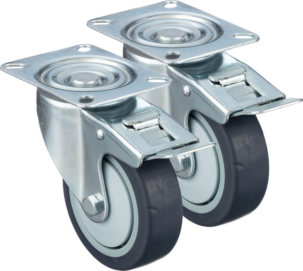 Комплект опор колесных для тележки складской Стелла-техник N48075TPRBK2 - фото