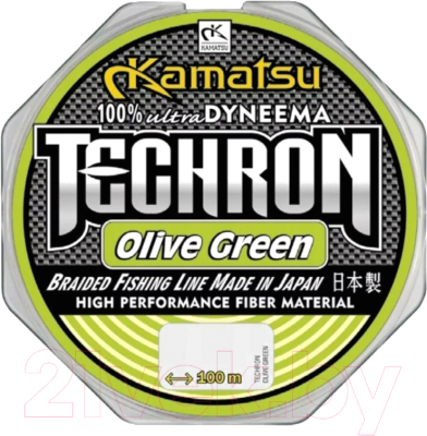 Леска плетеная KAMATSU Techron Olive Green 0.22мм 100м / 259100022 - фото