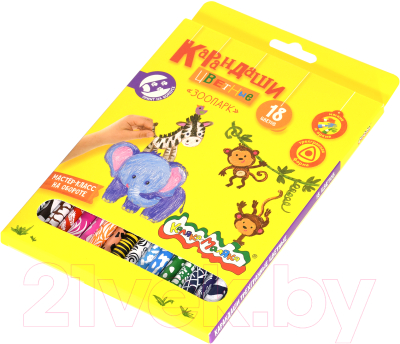 Набор цветных карандашей Каляка-Маляка Зоопарк / КТПКМ18