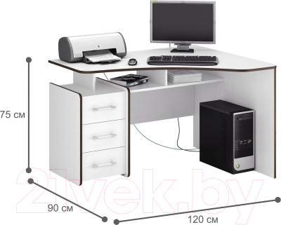 Письменный стол MFMaster Триан-5 правый