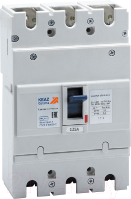 Выключатель автоматический КЭАЗ OptiMat 125А 18кА E250L125 УХЛ3 / 100009 - фото