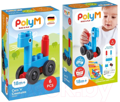 Конструктор PolyM Автомобиль и существа / 760001_HP (6эл)