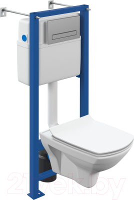 Унитаз подвесной с инсталляцией Cersanit Carina XL CO DPL EO Slim / 64440 - фото