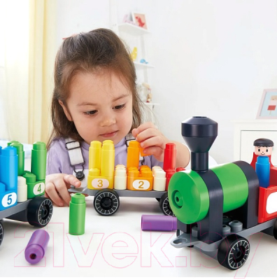 Конструктор PolyM Радужный поезд / 760022_HP (63эл)