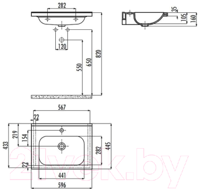 Умывальник Creavit Ideal 60 ID060-00CB00E-0000