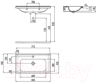 Умывальник Creavit Ideal 80 ID080-00CB00E-0000