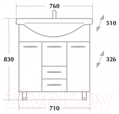 Тумба под умывальник Onika Моника 75.17 (107502)