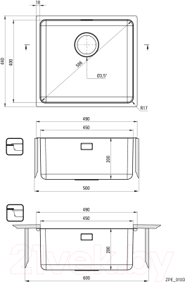 Мойка кухонная Deante Egeria ZPE 010D
