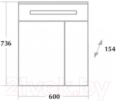 Шкаф с зеркалом для ванной Onika Сигма 60.01