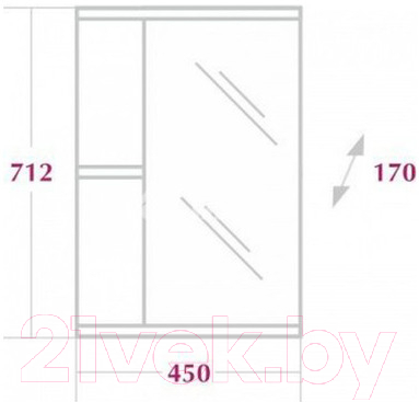 Шкаф с зеркалом для ванной Onika Карина 45.00 (204504)