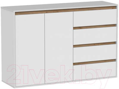 Тумба Интермебель Рио-3 Р-003 (белый/дуб крафт золотой) - фото