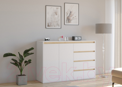 Тумба Интермебель Рио-3 Р-003 (белый/дуб крафт золотой)