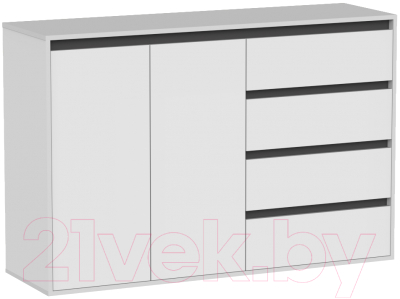 Тумба Интермебель Рио-3 Р-003 (белый/графит серый) - фото