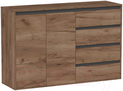 Тумба Интермебель Рио-3 Р-003 (дуб крафт табачный/графит серый) - фото