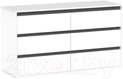 Комод Интермебель Рио-4 Р-004 (белый/графит серый) - фото