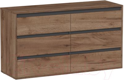 Комод Интермебель Рио-4 Р-004 (дуб крафт табачный/графит серый) - фото
