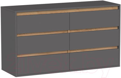 Комод Интермебель Рио-4 Р-004 (графит серый/дуб крафт табачный) - фото