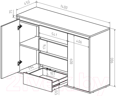 Тумба Интермебель Рио-5 Р-005 (белый)