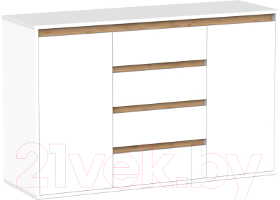 Тумба Интермебель Рио-5 Р-005 (белый/дуб крафт золотой) - фото