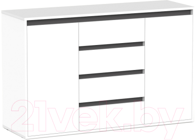 Тумба Интермебель Рио-5 Р-005 (белый/графит серый) - фото