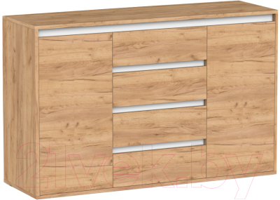 Тумба Интермебель Рио-5 Р-005 (дуб крафт золотой/белый) - фото