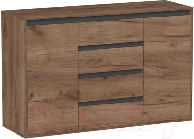 Тумба Интермебель Рио-5 Р-005 (дуб крафт табачный/графит серый) - фото