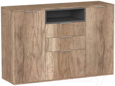 Тумба Интермебель Рио-6 Р-006 (дуб каньон/графит серый) - фото