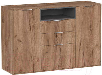 Тумба Интермебель Рио-6 Р-006 (дуб крафт табачный/графит серый) - фото