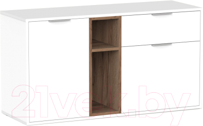 Тумба Интермебель Рио-7 Р-007 (белый/дуб крафт табачный) - фото