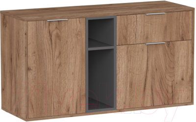 Тумба Интермебель Рио-7 Р-007 (дуб крафт табачный/графит серый) - фото