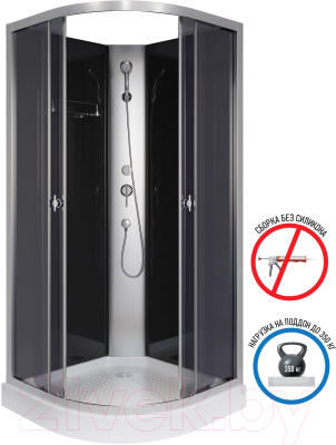 Душевая кабина Niagara Eco E90/13/TN/BK 90x90x200