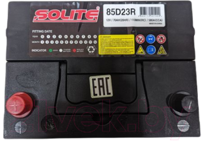 Автомобильный аккумулятор Solite 85D23R B/H