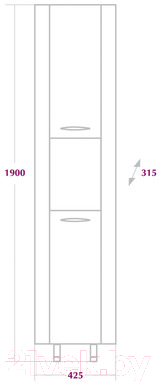 Шкаф-пенал для ванной Onika Дюна 30.10 У (403034)