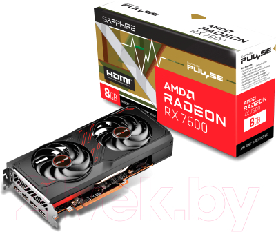 Видеокарта Sapphire Radeon RX 7600 Pulse 8G GDDR6 (11324-01-20G)